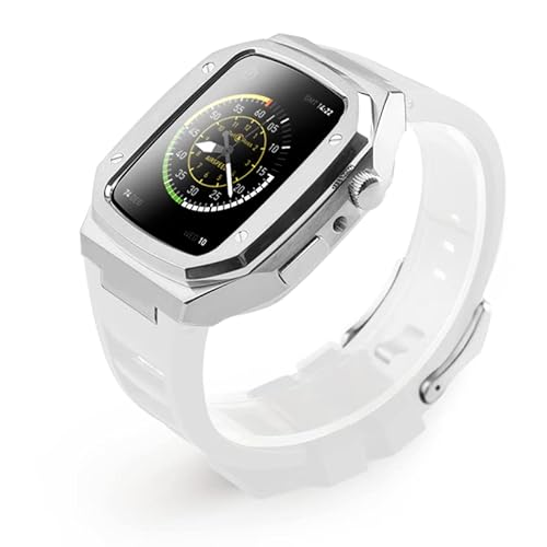 UNCASO 45 mm 41 mm Edelstahl-Uhrengehäuse-Set für Apple Watch Band 40, 44 mm, Gummiband für iWatch Serie 7, 6, SE, 5, 4, Modifikationsset, 41 mm, Achat von UNCASO