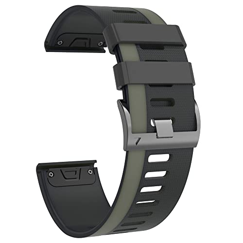 UNCASO Hot Watch-Armband für Garmin Fenix 5, 5X, 3HR, 6X, 6Pro, 26, 22 mm, Schnellverschluss, Silikon, Easyfit-Armband, 22mm For Fenix 6 6Pro, Achat von UNCASO