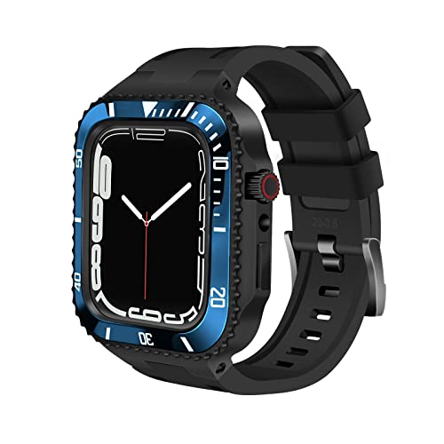 UNCASO Luxus-Mod-Kit für Apple Watch 8, 7, 45 mm, Metall-Lünettenabdeckung für iWatch Serie 6, SE, 5, 4, Silikonband, Stahlgehäuse, Refit-Set, 44mm For 6/5/4/SE, Achat von UNCASO
