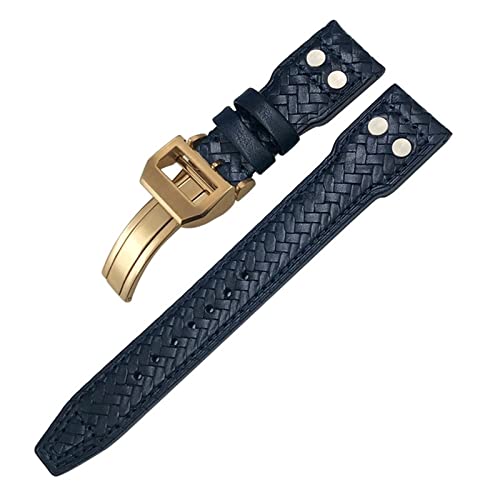 UNCASO Uhrenarmband aus echtem Leder, genietet, 20 mm, 21 mm, 22 mm, passend für IWC Big Pilot Portugieser Pilot IW3777 Seiko Rindsleder, 20 mm, Achat von UNCASO