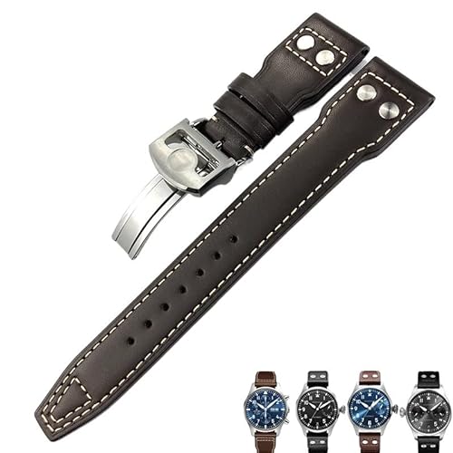 UNCASO Uhrenarmband für IWC Pilot Mark Portugieeser Portofino, 20 mm, 21 mm, 22 mm, italienisches Rindsleder, Schwarz / Blau / Braun, 20 mm, Achat von UNCASO