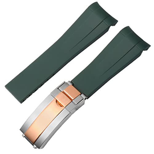 UNCASO Uhrenarmband für Rolex, Gummi, für Herren, Ditongna Green Water Ghost Diver, Grün, Silikon, 20 mm, 21 mm, 21 mm, Achat von UNCASO