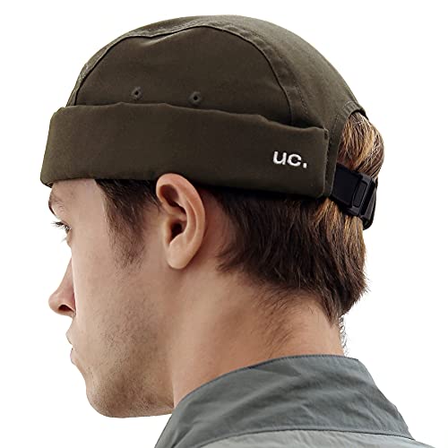 UNDERCONTROL Brimless Trawler Leon Harbour Camp Rolled Cuff Miki Cap Unisex Sailor Skull Outdoor Hat Fisherman Tactical Buckle No Visor Docker Beanie für Männer & Frauen Korea (Khaki) von UNDERCONTROL