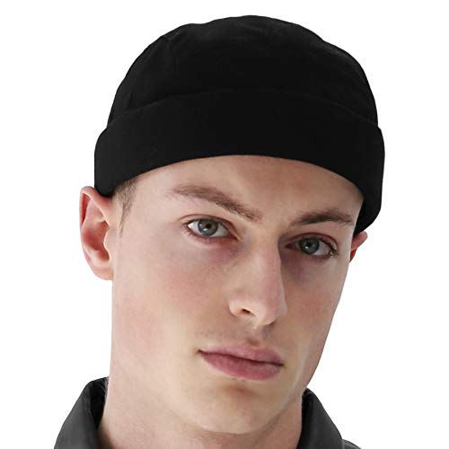 UNDERCONTROL Brimless Trawler Leon Harbour Camp Rolled Cuff Miki Cap Unisex Sailor Skull Outdoor Hat Fisherman Tactical Buckle No Visor Docker Beanie für Männer & Frauen Korea (Schwarz) von UNDERCONTROL