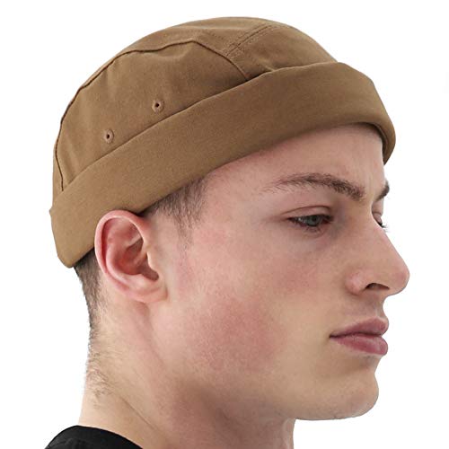 UNDERCONTROL Brimless Trawler Leon Harbour Camp Rolled Cuff Miki Cap Unisex Sailor Skull Outdoor Hat Fisherman Tactical Buckle No Visor Docker Beanie für Männer & Frauen Korea (braun) von UNDERCONTROL