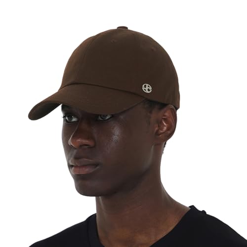 UNDERCONTROL Extra Large Oversized Ball Cap for Big Head Side Steel Label Adjustable Cotton Unisex Plus Size Korean Dad Cap (Brown) von UNDERCONTROL