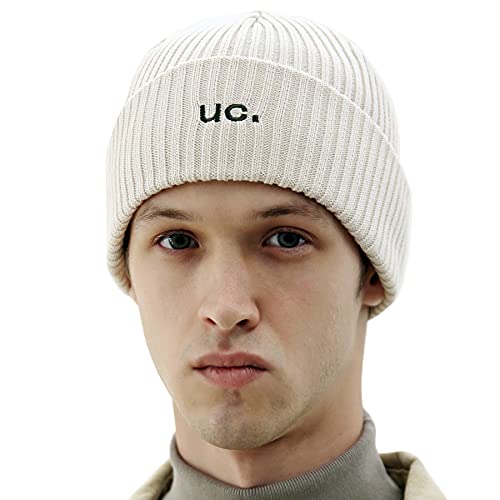 UNDERCONTROL Winter-Angler-Trawler Beanie Free Herren Damen – Unisex stilvolle einfarbige Totenkopfmütze Uhr gerollte Manschette Kappe – 5 Farben - Elfenbein - Medium-Large von UNDERCONTROL