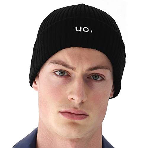 UNDERCONTROL Winter Fisherman Trawler Rib Beanie Free Herren Damen Unisex Stilvolle atmungsaktive einfarbige Totenkopfmütze Dehnbare Uhr Rolled Cuff Cap (Rib Loose Black) von UNDERCONTROL