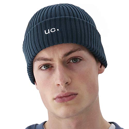 UNDERCONTROL Winter Fisherman Trawler Rib Beanie Free Herren Damen Unisex Stilvolle atmungsaktive einfarbige Totenkopfmütze Dehnbare Uhr Rolled Cuff Cap (Rib Loose Green) von UNDERCONTROL