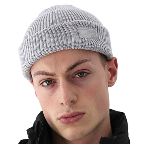 UNDERCONTROL Winter Trawler Fisherman Beanie Herren Damen Unisex Stylische einfarbige Docker-Totenkopfmütze Aufrollbare Uhrenkappe Farbpaket (Reflect Grey) von UNDERCONTROL