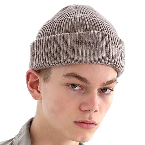 UNDERCONTROL Winter Trawler Fisherman Beanie Herren Damen Unisex Stylische einfarbige Docker-Totenkopfmütze zum Aufrollen, Uhrenkappe, Farbpaket (Grau) von UNDERCONTROL