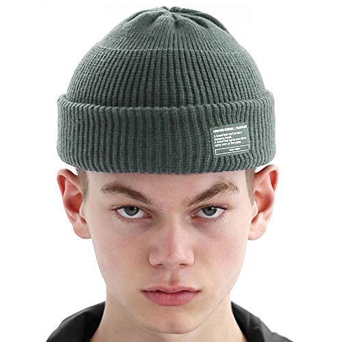 UNDERCONTROL Winter Trawler Fisherman Beanie Herren Damen Unisex Stylische einfarbige Docker-Totenkopfmütze zum Aufrollen, Uhrenkappe, Farbpaket (Grün) von UNDERCONTROL