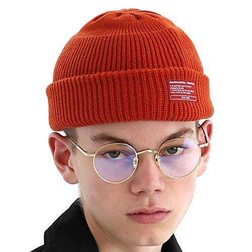 UNDERCONTROL Winter Trawler Fisherman Beanie Herren Damen Unisex Stylische einfarbige Docker-Totenkopfmütze zum Aufrollen, Uhrenkappe, Farbpaket (Orange) von UNDERCONTROL