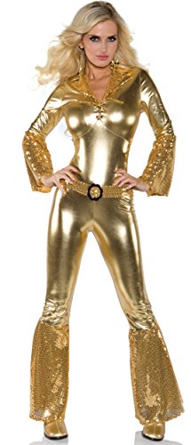 UNDERWRAPS Costumes Damen Gold Metallic Jumpsuit Kostüm Disco Diva, gold, Large von UNDERWRAPS