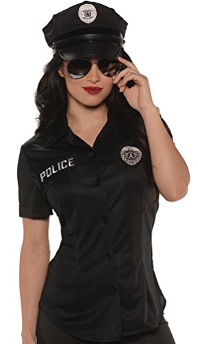 UNDERWRAPS Damen Größe Police Fitted Shirt Plus, schwarz, XX-Large von UNDERWRAPS