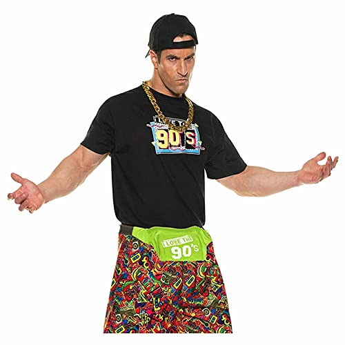 UNDERWRAPS Herren Men's Themed Hip Hop I Love The 90's Costume Shirt Erwachsenenkostme, Schwarz, Einheitsgre von UNDERWRAPS