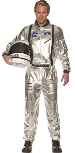 UNDERWRAPS Herren Silver Astronaut Jumpsuit Costume Kostüme in Erwachsenengröße, Silber, XXL von UNDERWRAPS