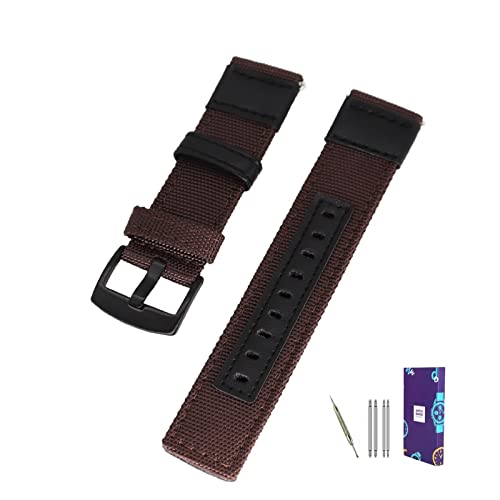 UNDIFY 20 mm Nato-Uhrenarmband Nato-Armband 20 mm Leder-Nato-Armband (Uhrenbox, Uhrenarmbandstifte, Uhrenarmband-Werkzeug) (Color : Brown, Size : 22mm) von UNDIFY