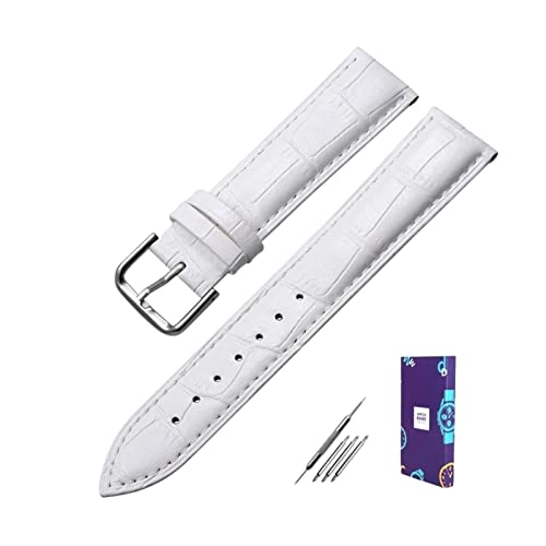 UNDIFY Pixel-Uhrenarmband, Leder-Uhrenarmband, Nato-Uhrenarmband, Leder-Nato-Armband, 20 mm (Uhrenarmbandstifte, Uhrenarmband-Werkzeug) (Color : White, Size : 16mm) von UNDIFY