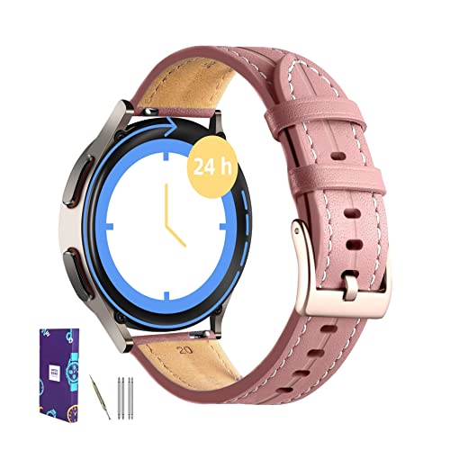 UNDIFY Pixel-Uhrenarmband, Leder-Uhrenarmband, Nato-Uhrenarmband, Nato-Armband, 20 mm (Uhrenarmbandstifte, Uhrenarmband-Werkzeug, Uhrenbox) (Color : Dark pink (rose gold buckle), Size : 20mm) von UNDIFY