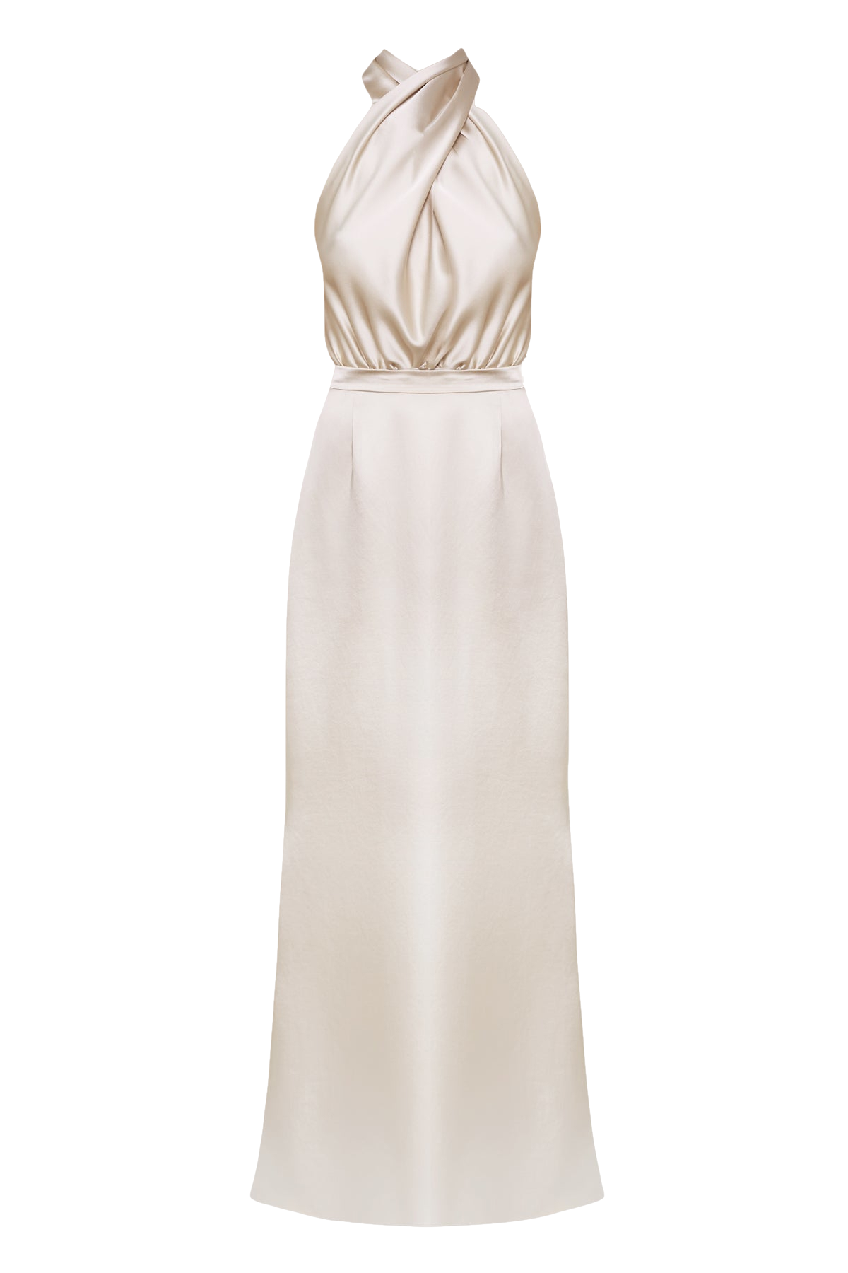 UNDRESS | ALIUR champagne X Neckline Evening Dress | Women's Champagne Maxi dresses von UNDRESS
