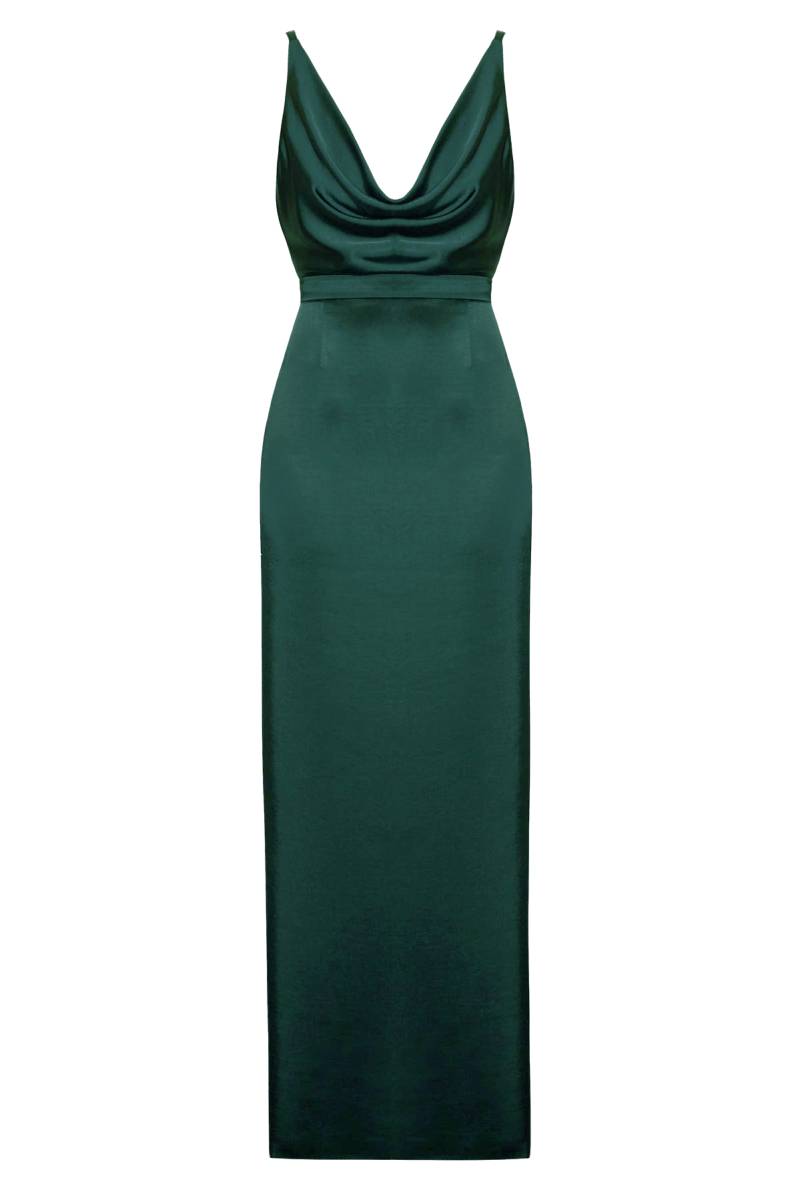 UNDRESS | AMILA deep green maxi dress with open back | Women's Green Maxi dresses von UNDRESS