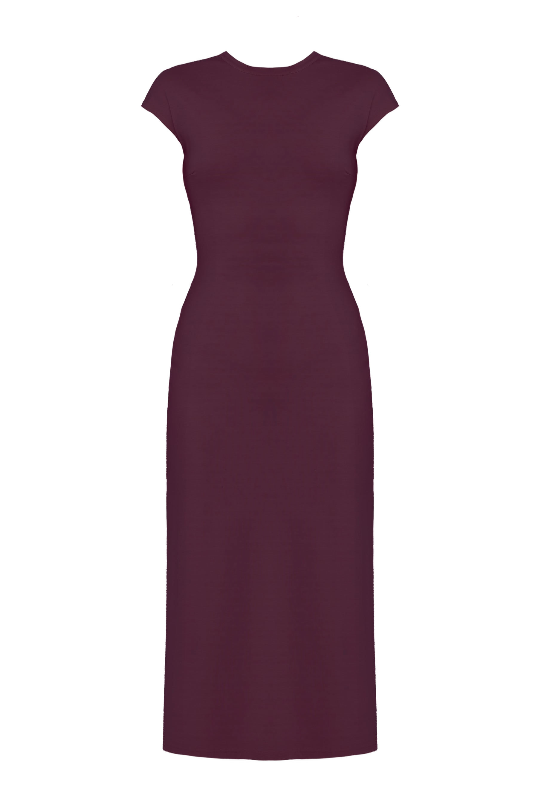 ASTER Dark Purple Jersey Midi Dress With Cap Sleeves - Red - L - UNDRESS - Midi dresses ASTER Dark Purple Jersey Midi Dress With Cap Sleeves - Red - L - UNDRESS - Midi dresses von UNDRESS