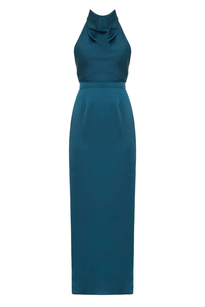 UNDRESS | CASANDRA Blue Maxi Evening Dress With Cowl Neck | Women's Dark Blue Maxi dresses von UNDRESS