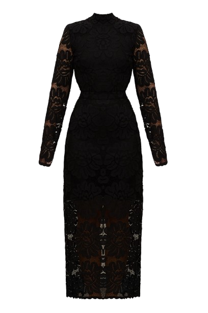 UNDRESS | ELENA black floral lace midi dress with open back | Women's Jet Black Midi dresses UNDRESS | ELENA black floral lace midi dress with open back | Women's Jet Black Midi dresses von UNDRESS