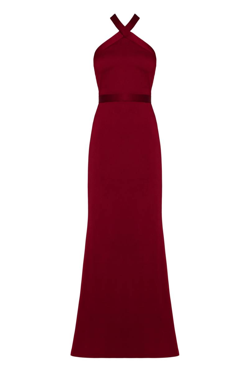 UNDRESS | GISEL Red Halter Neck Long Evening Dress | Women's Ruby Red Maxi dresses von UNDRESS