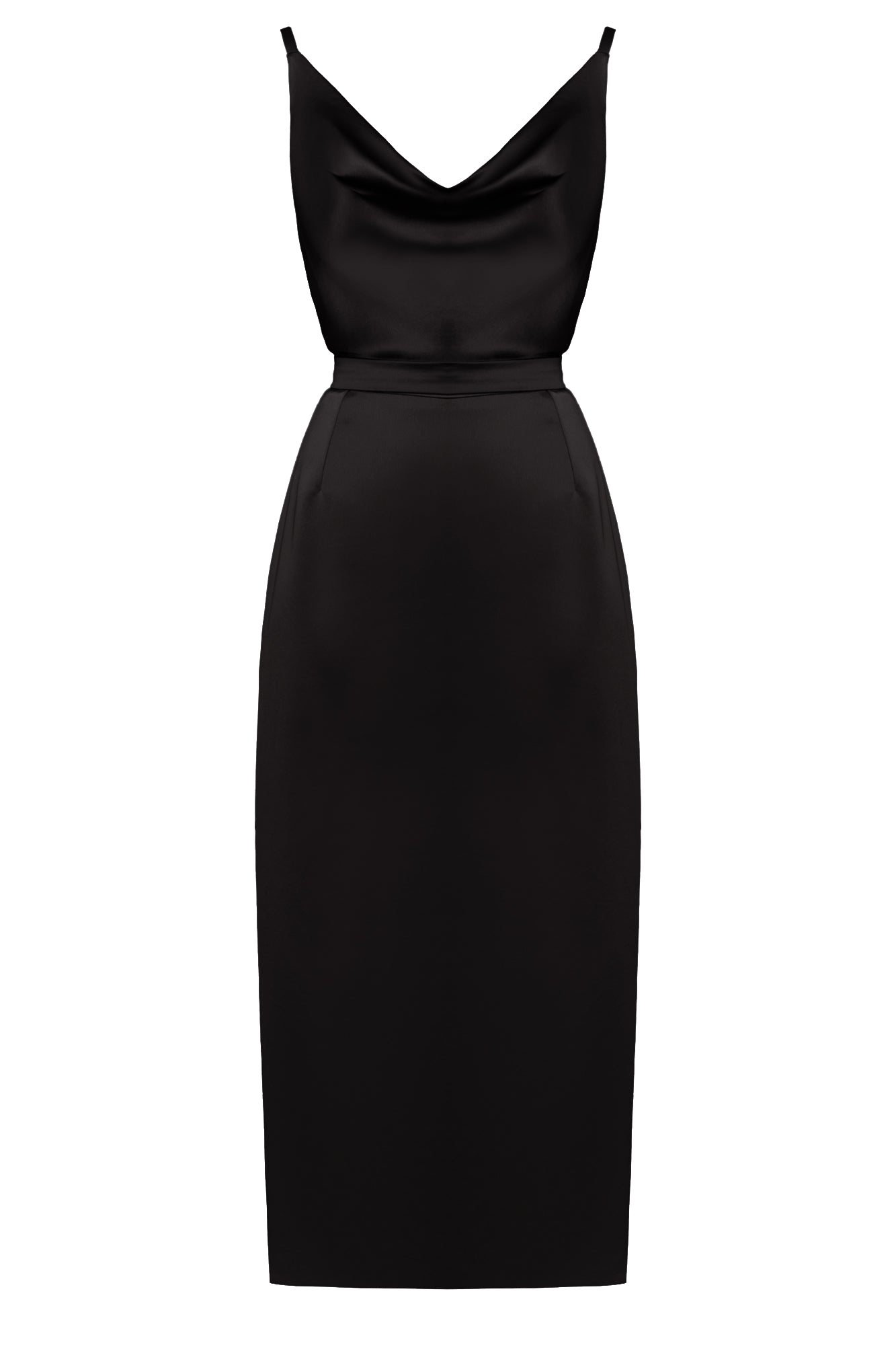 UNDRESS | KAMEA black satin open back dress | Women's Shadow Midi dresses UNDRESS | KAMEA black satin open back dress | Women's Shadow Midi dresses von UNDRESS