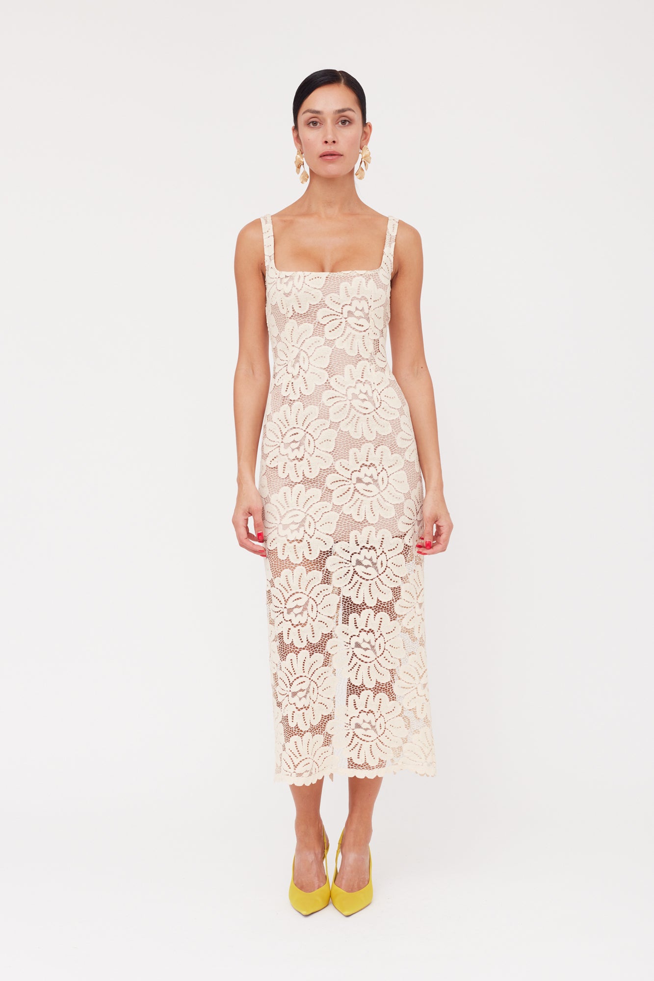 OTILIA Pastel Lace Dress The Square Scoop Neckline Midi Dress - Beige - XS - UNDRESS - Midi dresses OTILIA Pastel Lace Dress The Square Scoop Neckline Midi Dress - Beige - XS - UNDRESS - Midi dresses von UNDRESS