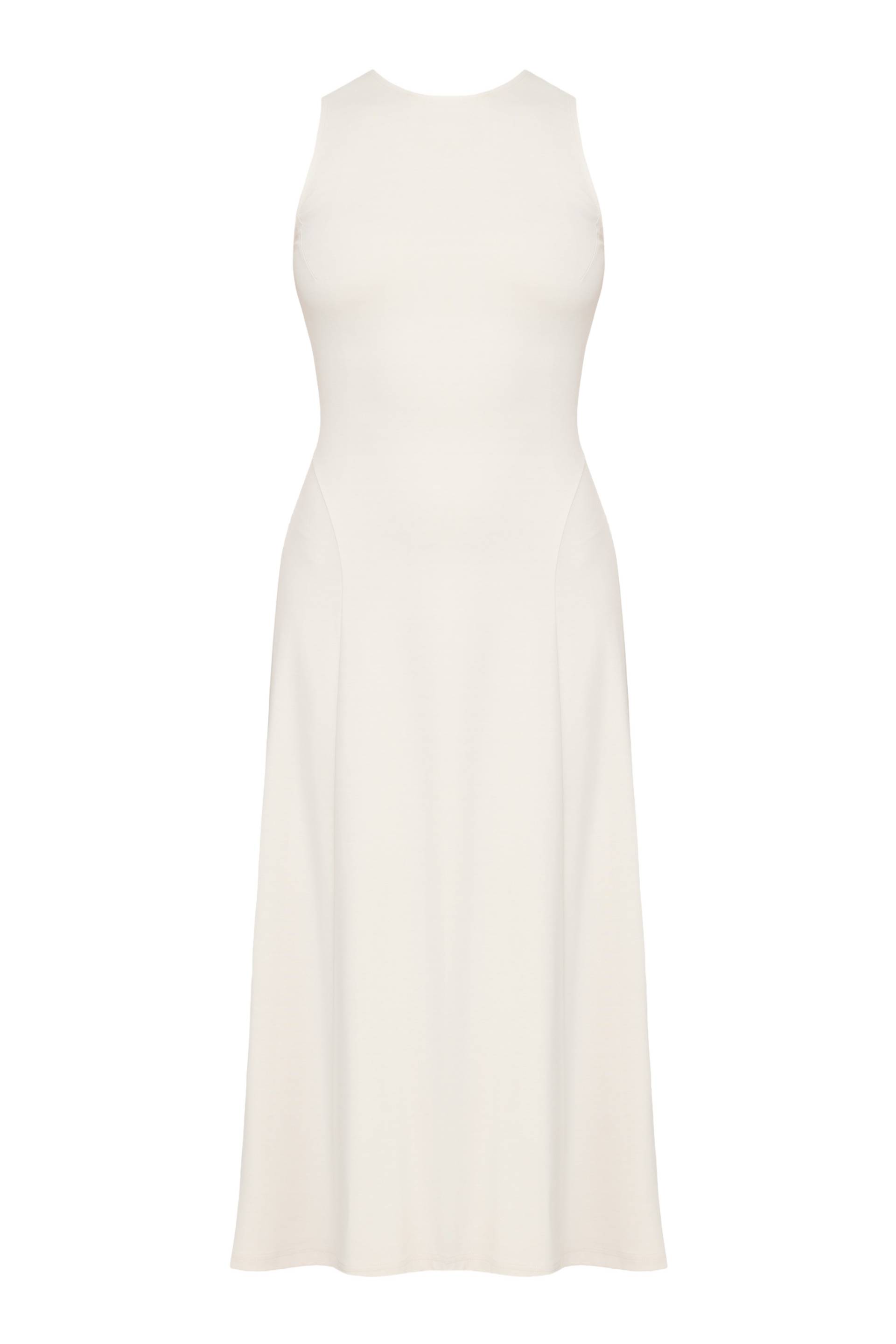 SEBA Off-White Bodycon Midi Dress With Flared Skirt - White - M - UNDRESS - Midi dresses SEBA Off-White Bodycon Midi Dress With Flared Skirt - White - M - UNDRESS - Midi dresses von UNDRESS