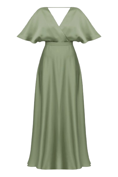 SOLENE sage green satin long wedding guest dress - Green - S - UNDRESS - Maxi dresses SOLENE sage green satin long wedding guest dress - Green - S - UNDRESS - Maxi dresses von UNDRESS