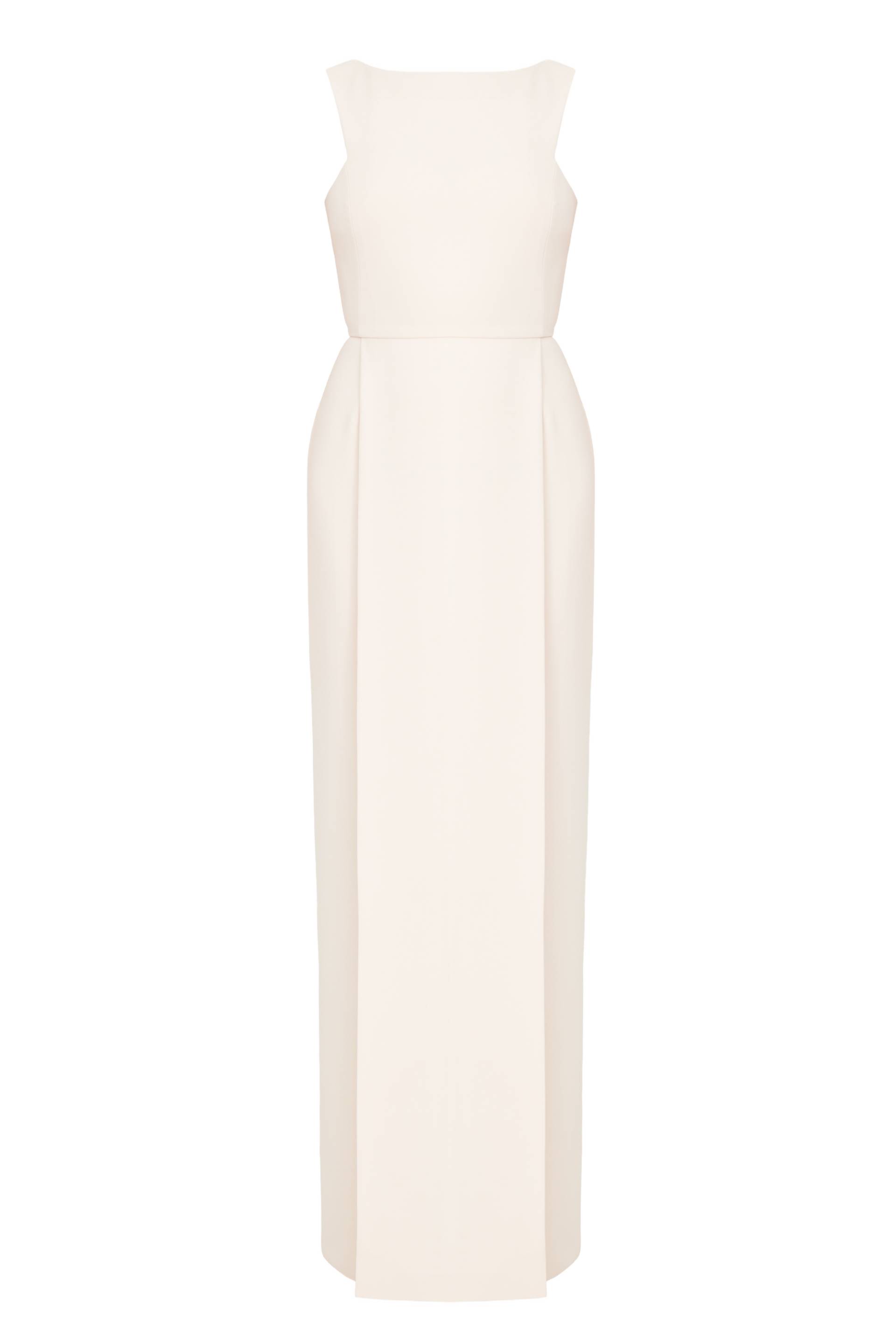 SONORA Pastel Cream Long Dress With Pleated Pencil Skirt - White - L - UNDRESS - Maxi dresses SONORA Pastel Cream Long Dress With Pleated Pencil Skirt - White - L - UNDRESS - Maxi dresses von UNDRESS