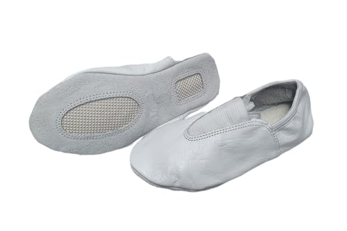 Gymnastikschuhe Trainingschuhe Yoga Trampolin Tanzschuhe Workout Schuhe Weiche Sohle Reines Leder für Mädchen Damen Kinder Erwachsene Größe Weiß, Weiß - weiß - Größe: 31 EU von UNEED
