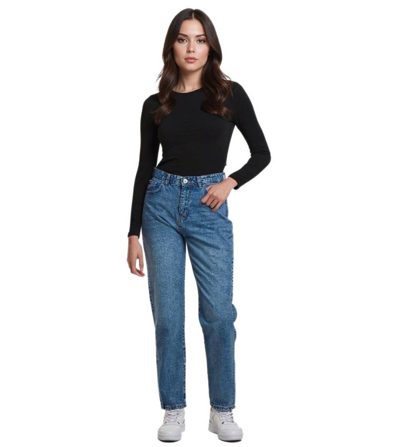 UNEFFECTED Damen Destroyed Straight Fit Jeans Baumwolle mittelblau UNEFFECTED Damen Destroyed Straight Fit Jeans Baumwolle mittelblau von UNEFFECTED