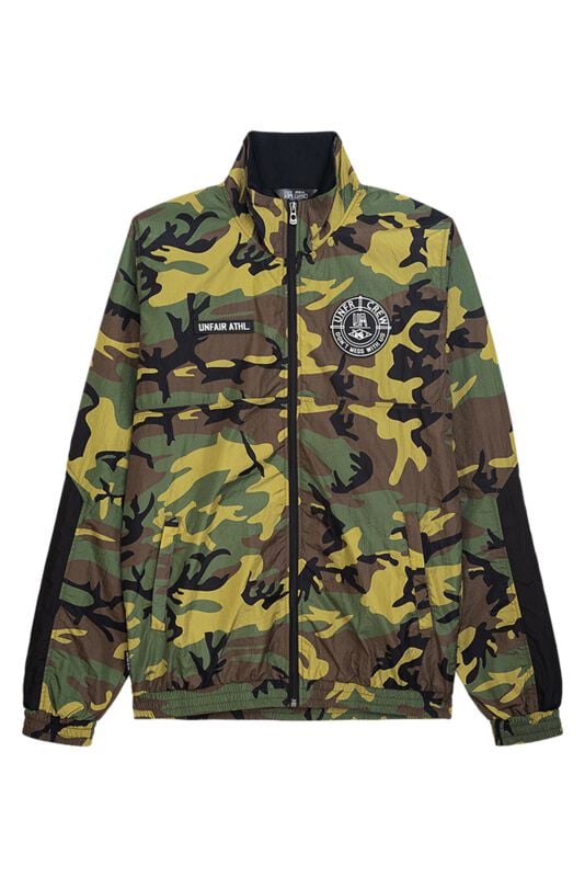 Unfair Athletics - Camouflage/Flecktarn Trainingsjacke - DMWU Crushed Jungle Camo Tracktop - S bis 3XL - für Männer - Größe 3XL - camouflage oliv von UNFAIR ATHLETICS