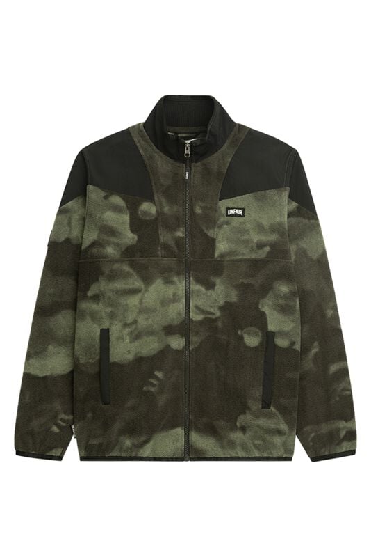 Unfair Athletics Fabric Mix Fleece Jacket Camo Fleecejacke camouflage in XXL von UNFAIR ATHLETICS