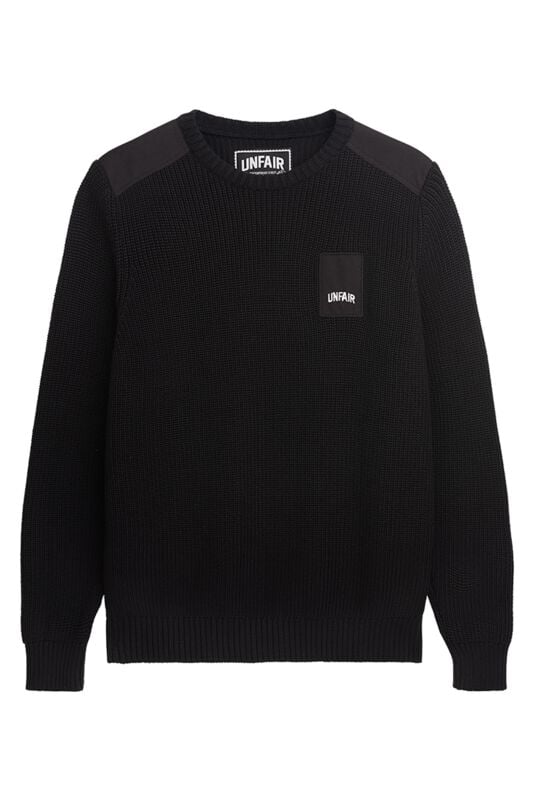 Unfair Athletics Unfair Patch Knitwear Black Sweatshirt schwarz in XXL von UNFAIR ATHLETICS