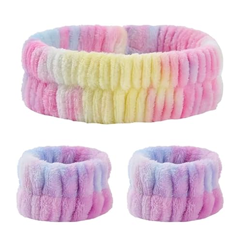 Face Washing Wristband Headband Absorbent Stretchy Wrist Bands for Washing Face for Makeup Skincare Yoga Sport spa wrists washband and headband scrunchies cuffs for washing face microfiber wrist wash von UNFAIRZQ