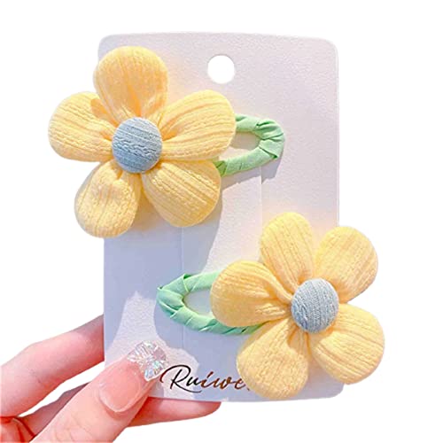 Haarspangen für Mädchen, niedliche Baby-Haarspangen, Blumenform, modische Kopfbedeckung, Schmuck, Geschenk, modisches Haar-Accessoire, 2 Stück von UNFAIRZQ