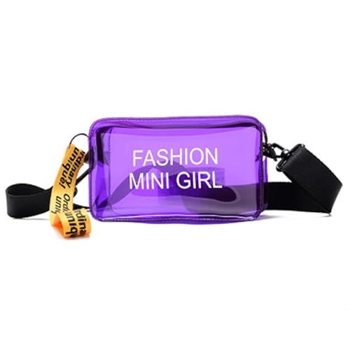 UNFAIRZQ Transparente Umhängetasche Für Frauen Süßigkeit Farbe Brief Mode Sommer Mini Schulter Messenger Taschen PVC Gelee Kleine Tote Pvc Klar Tasche von UNFAIRZQ