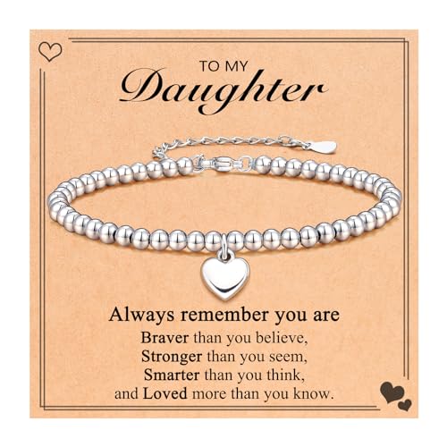 UNGENT THEM Silbernes Herz-Charm-Armband für Schwester, beste Freunde, Bestie, Tochter, Enkelin, Nichte, Geburtstag, Weihnachten, Valentinstag, Geschenke für Frauen, 6.2 Inch, Edelstahl Stoff UNGENT THEM Silbernes Herz-Charm-Armband für Schwester, beste Freunde, Bestie, Tochter, Enkelin, Nichte, Geburtstag, Weihnachten, Valentinstag, Geschenke für Frauen, 6.2 Inch, Edelstahl Stoff von UNGENT THEM