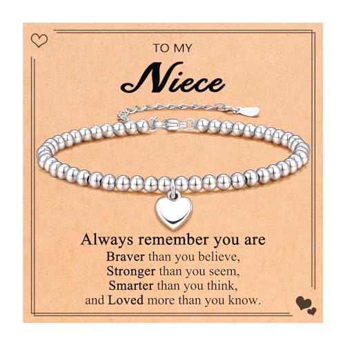 UNGENT THEM Silbernes Herz-Charm-Armband für Schwester, beste Freunde, Bestie, Tochter, Enkelin, Nichte, Geburtstag, Weihnachten, Valentinstag, Geschenke für Frauen, 6.2 Inch, Edelstahl Stoff UNGENT THEM Silbernes Herz-Charm-Armband für Schwester, beste Freunde, Bestie, Tochter, Enkelin, Nichte, Geburtstag, Weihnachten, Valentinstag, Geschenke für Frauen, 6.2 Inch, Edelstahl Stoff von UNGENT THEM