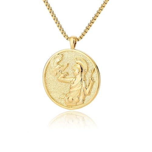 UNGUGU Mythologie Athena Artemis Hecate 18K Vergoldete Medaillon Halskette,Griechische Mythologie Halskette,Königin Münze Halskette for Frauen UNGUGU Mythologie Athena Artemis Hecate 18K Vergoldete Medaillon Halskette,Griechische Mythologie Halskette,Königin Münze Halskette for Frauen von UNGUGU