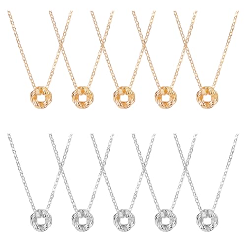 UNICRAFTALE 10 Stück Knoten Unendlichkeitskette Schöne Bindungsketten Love Knoten Passende Freundschaftskette Klassische Ineinandergreifende Anhängerketten Ferngeschenk Zum Geburtstag Für Frauen von UNICRAFTALE