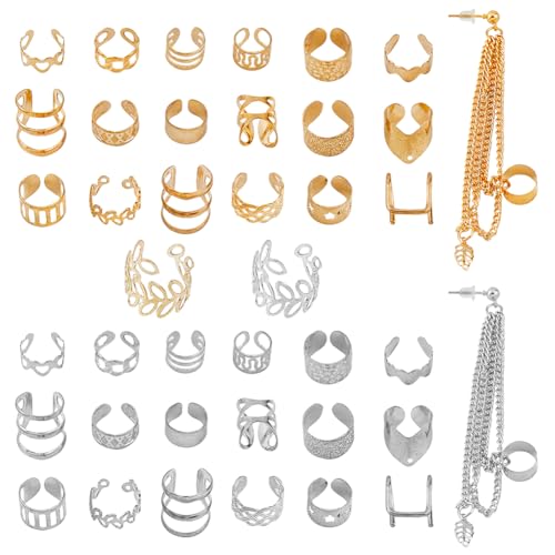 UNICRAFTALE 2 Set Ohrmanschetten Kugelstecker Ohrringe Und 40 Stück Nicht Durchdringend Verstellbare Ohrmanschetten Zum Anklipsen An Knorpelohrringen Wickelohrringe Linienmanschetten Ohrschmuckset UNICRAFTALE 2 Set Ohrmanschetten Kugelstecker Ohrringe Und 40 Stück Nicht Durchdringend Verstellbare Ohrmanschetten Zum Anklipsen An Knorpelohrringen Wickelohrringe Linienmanschetten Ohrschmuckset von UNICRAFTALE