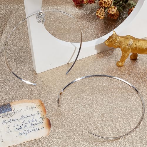 UNICRAFTALE 2 Stücke Edelstahl Drahtumwickelte Halsketten Colliers Metall Choker Halskette Offener Choker Halskettenset DIY Schmuckherstellung Geschenk Für Damen von UNICRAFTALE