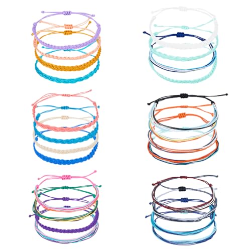 UNICRAFTALE 24 Stück Sommer Surfer Armbänder Aus Gewebter Schnur Verstellbare Armbänder Für Frauen Geflochtene Kordelarmbänder Handgefertigtes Armband Strand Boho Armbänder Bunter Gewebter Seilschmuck von UNICRAFTALE